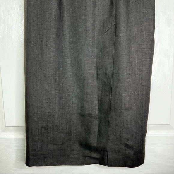 NWOT Sake 100% Linen Maxi Skirt in Dark Brown Women’s Sz 8 - Picture 5 of 10